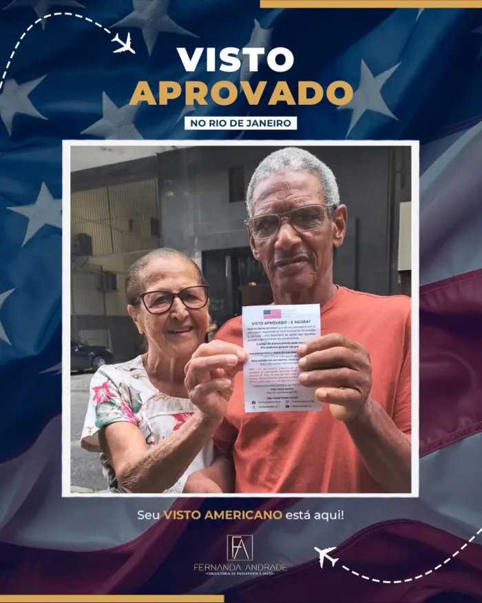Cliente com visto aprovado pela F A Consultoria