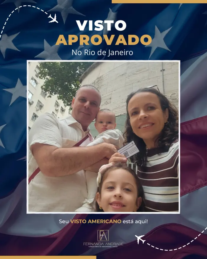Cliente com visto aprovado pela F A Consultoria