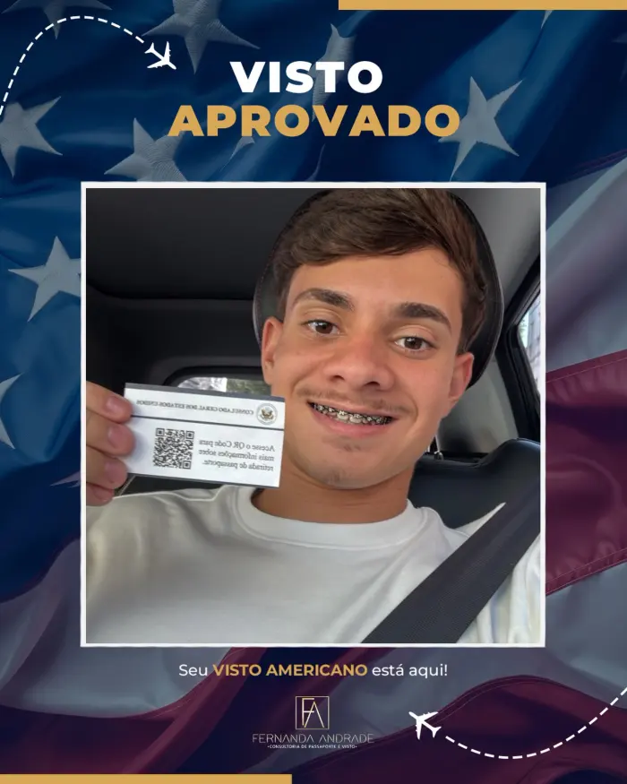 Cliente com visto aprovado pela F A Consultoria