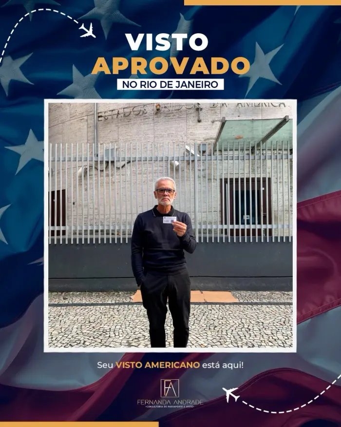 Cliente com visto aprovado pela F A Consultoria